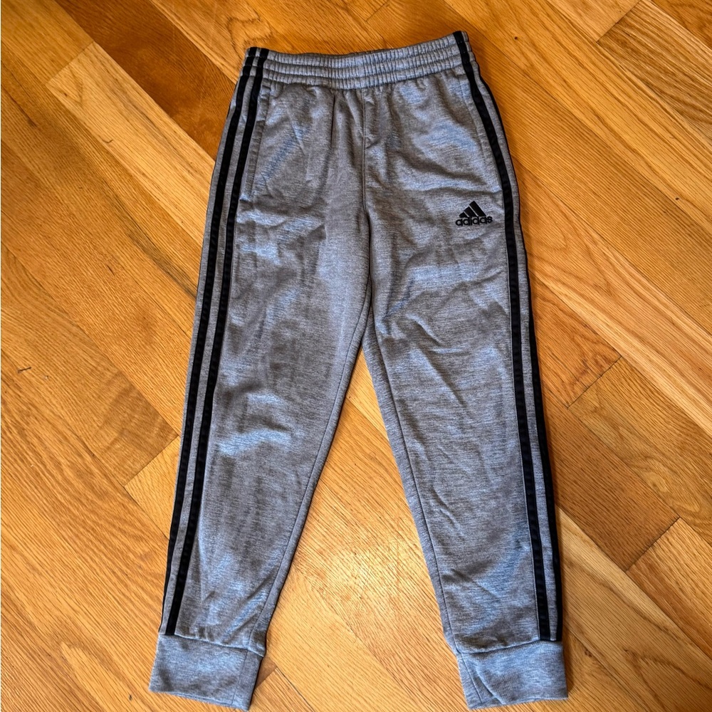 Adidas Kids Boys Size S Gray Jogger Pants